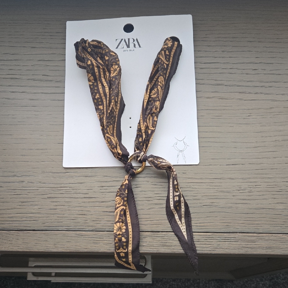 Zara Brown and Tan Scarf